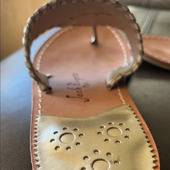 Jack Rogers Silver Slide Sandals with Colorful Embroidery - Picture 6 of 7